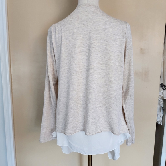 Cream/White Layered Cardigan, Women's S - Picture 4 of 8